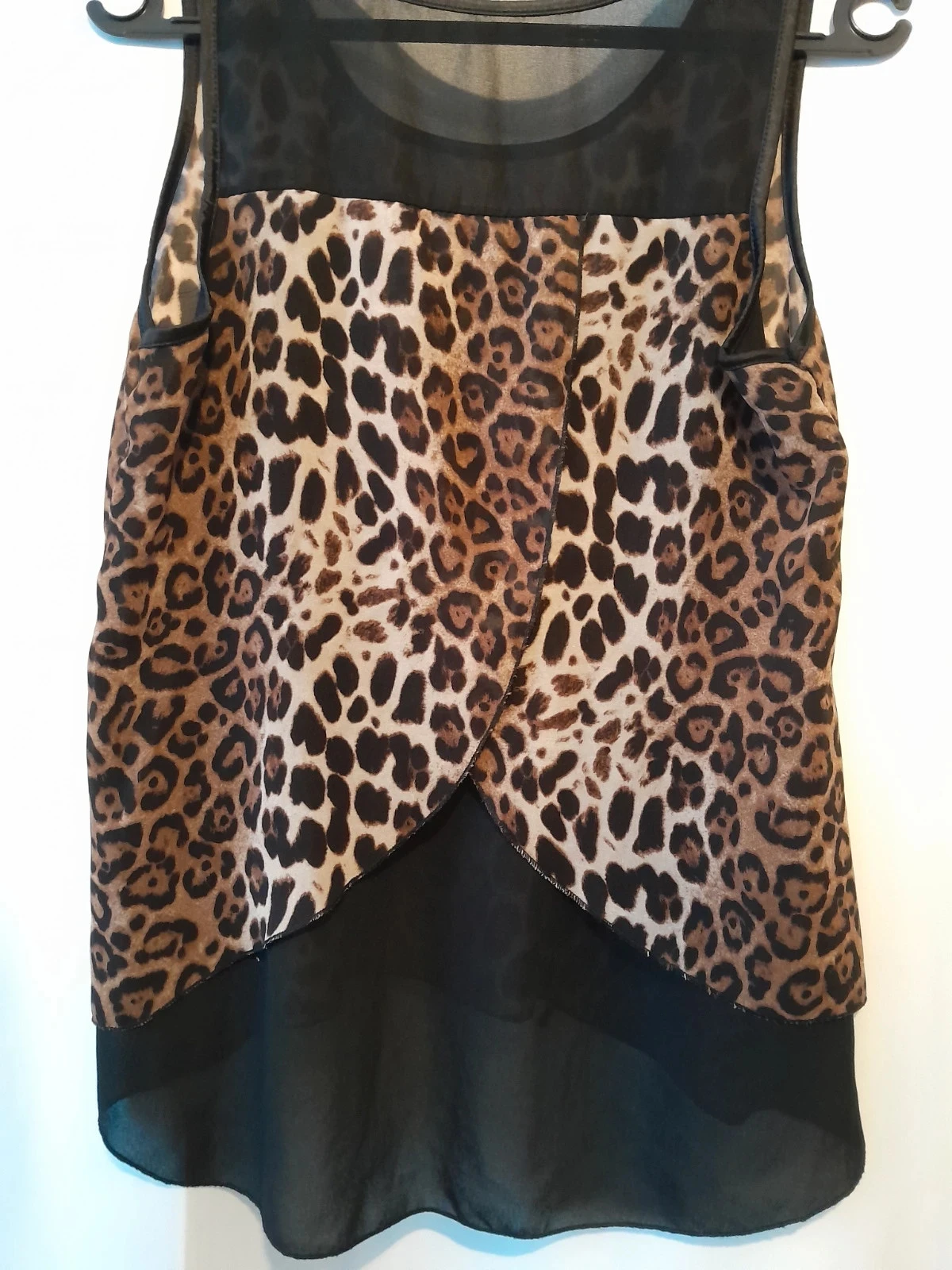 Vestido negro con estampado de leopardo, Talla 40/42 – photo 5